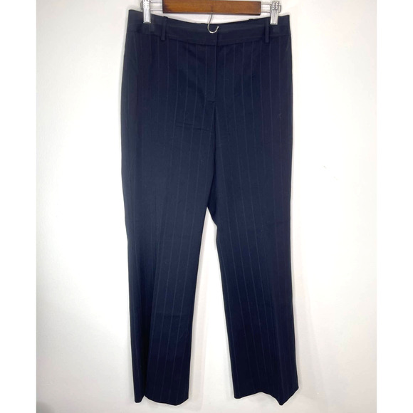 Ann Taylor Pants - Ann Taylor pants trousers slacks women's petite 6 navy blue w pinstripe 99% WOOL